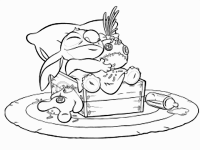 A coloring page of lilo and stitch
